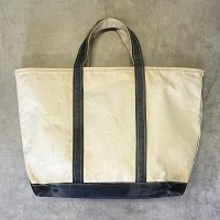 80'S LL Bean 2色タグ キャンバス トートバッグ ネイビー/オフホワイト USA製 (VINTAGE)
