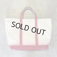 80'S LL Bean 2色タグ キャンバス トートバッグ レッド/オフホワイト USA製 (VINTAGE)