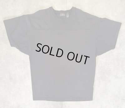 画像1: 90'S J.CREW 旧タグ 半袖 フットボール Tシャツ ブラック (VINTAGE)