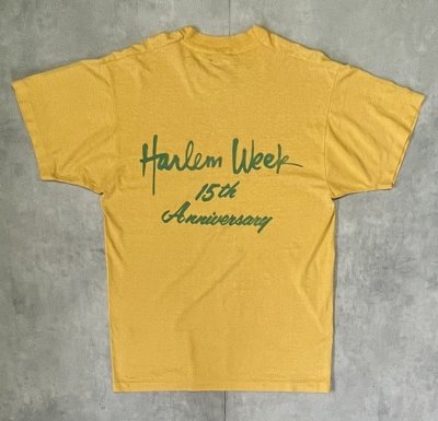 画像4: 90'S HARLEM WEEK 15th ANNIVERSARY シングルステッチ 両面プリント 半袖 Tシャツ イエロー USA製 (VINTAGE)