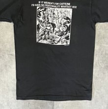 他の写真3: 90'S CAFFEINE シングルステッチ 半袖 Tシャツ ブラック USA製 (VINTAGE)
