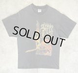 90'S JETHRO TULL "25th ANNIVERSARY TOUR" 両面プリント シングルステッチ 半袖 Tシャツ フェードブラック (VINTAGE)