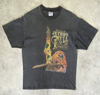 90'S JETHRO TULL "25th ANNIVERSARY TOUR" 両面プリント シングルステッチ 半袖 Tシャツ フェードブラック (VINTAGE)