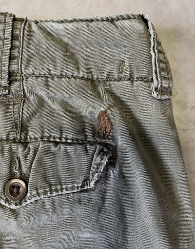 画像6: 90'S RALPH LAUREN ノープリーツ ミリタリーチノショーツ オリーブ (VINTAGE)
