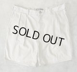 90'S RALPH LAUREN "ボックスロゴ" ツープリーツ チノショーツ ベージュ (VINTAGE)