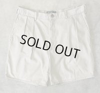 90'S RALPH LAUREN "ボックスロゴ" ツープリーツ チノショーツ ベージュ (VINTAGE)
