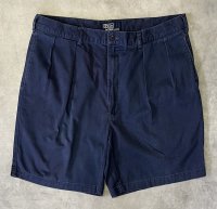 90'S RALPH LAUREN ツープリーツ チノショーツ ネイビー (VINTAGE)