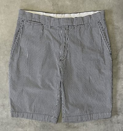 画像1: 90'S RALPH LAUREN ノープリーツ シアサッカーショーツ ストライプ (VINTAGE)