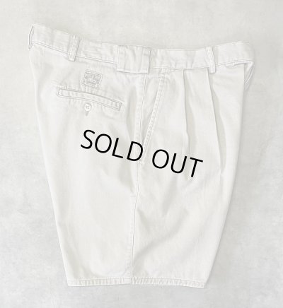 画像4: 90'S RALPH LAUREN "ボックスロゴ" ツープリーツ チノショーツ ベージュ (VINTAGE)