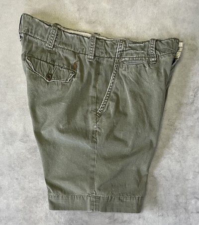画像4: 90'S RALPH LAUREN ノープリーツ ミリタリーチノショーツ オリーブ (VINTAGE)