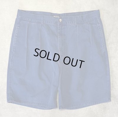 画像1: 90'S RALPH LAUREN "ボックスロゴ" ツープリーツ チノショーツ ダークブルー (VINTAGE)