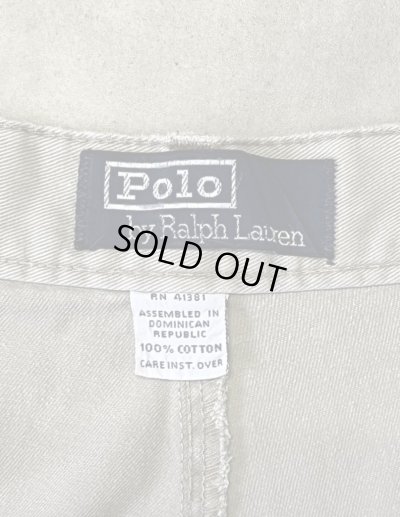 画像2: 90'S RALPH LAUREN "ボックスロゴ" ツープリーツ チノショーツ ベージュ (VINTAGE)