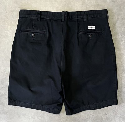 画像5: 90'S RALPH LAUREN "TYLER SHORT" ツープリーツ チノショーツ ブラック (VINTAGE)