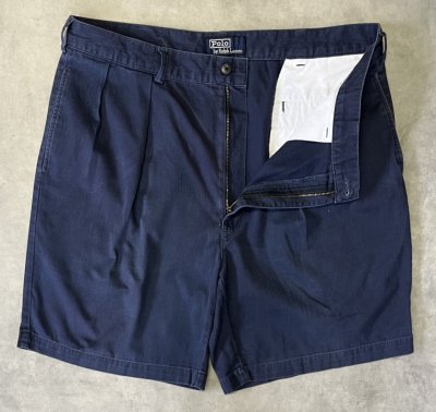 画像3: 90'S RALPH LAUREN ツープリーツ チノショーツ ネイビー (VINTAGE)