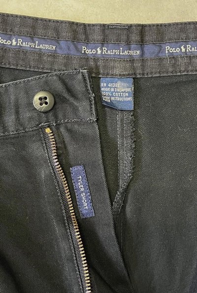 画像2: 90'S RALPH LAUREN "TYLER SHORT" ツープリーツ チノショーツ ブラック (VINTAGE)