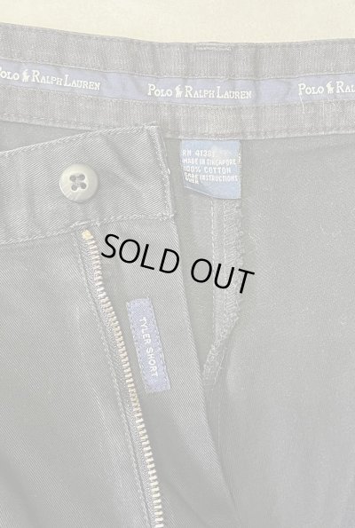 画像2: 90'S RALPH LAUREN "TYLER SHORT" ツープリーツ チノショーツ ブラック (VINTAGE)