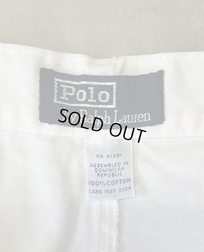 画像2: 90'S RALPH LAUREN "ボックスロゴ" ツープリーツ チノショーツ ホワイト (VINTAGE)