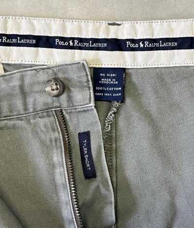 画像2: 90'S RALPH LAUREN "TYLER SHORT" ツープリーツ チノショーツ カーキ (VINTAGE)