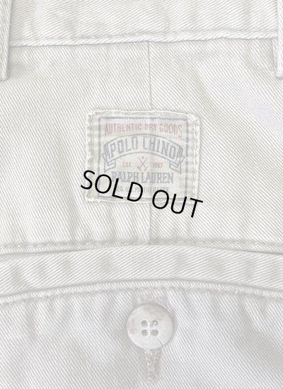 画像6: 90'S RALPH LAUREN "ボックスロゴ" ツープリーツ チノショーツ ベージュ (VINTAGE)