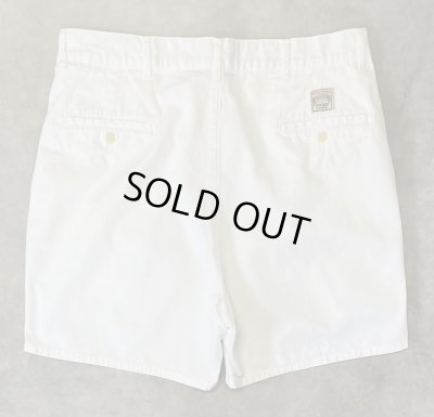 画像5: 90'S RALPH LAUREN "ボックスロゴ" ツープリーツ チノショーツ ホワイト (VINTAGE)