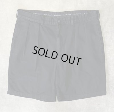 画像1: 90'S RALPH LAUREN "TYLER SHORT" ツープリーツ チノショーツ ブラック (VINTAGE)