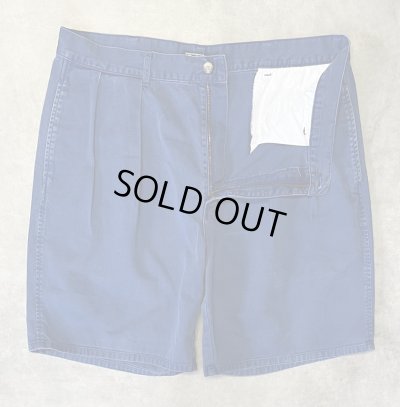 画像3: 90'S RALPH LAUREN "ボックスロゴ" ツープリーツ チノショーツ ダークブルー (VINTAGE)