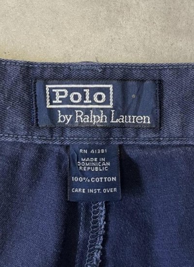 画像2: 90'S RALPH LAUREN ツープリーツ チノショーツ ネイビー (VINTAGE)