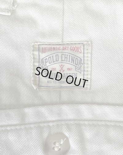 画像4: 90'S RALPH LAUREN "ボックスロゴ" ツープリーツ チノパンツ オフホワイト (VINTAGE)