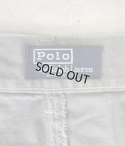 画像2: 90'S RALPH LAUREN "ボックスロゴ" ツープリーツ チノパンツ カーキ USA製 (VINTAGE)