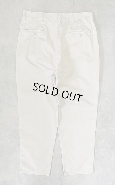 画像3: 90'S RALPH LAUREN "ボックスロゴ" ツープリーツ チノパンツ ライトベージュ (VINTAGE)