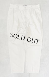 90'S RALPH LAUREN "ボックスロゴ" ツープリーツ チノパンツ ライトベージュ (VINTAGE)