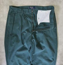 他の写真1: 90'S RALPH LAUREN "ボックスロゴ" ツープリーツ チノパンツ ダークグリーン USA製 (VINTAGE)