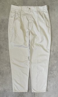 90'S RALPH LAUREN "ボックスロゴ" ツープリーツ チノパンツ オフホワイト (VINTAGE)