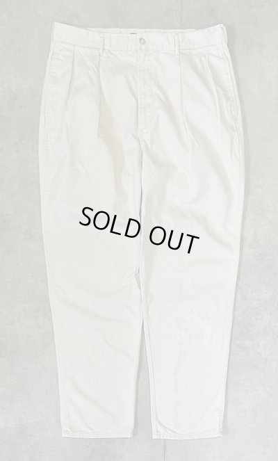画像1: 90'S RALPH LAUREN "ボックスロゴ" ツープリーツ チノパンツ オフホワイト (VINTAGE)