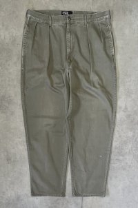90'S RALPH LAUREN "ボックスロゴ" ツープリーツ チノパンツ カーキ (VINTAGE)