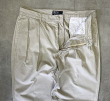 他の写真1: 90'S RALPH LAUREN "ボックスロゴ" ツープリーツ チノパンツ ライトベージュ (VINTAGE)