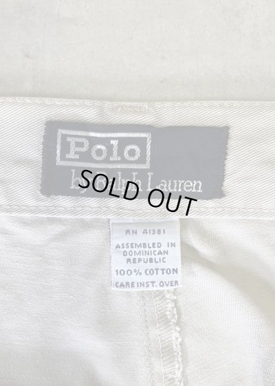 画像2: 90'S RALPH LAUREN "ボックスロゴ" ツープリーツ チノパンツ ライトベージュ (VINTAGE)