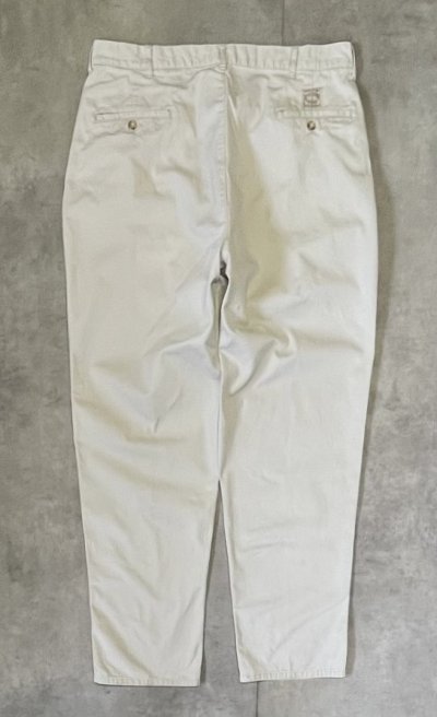画像3: 90'S RALPH LAUREN "ボックスロゴ" ツープリーツ チノパンツ オフホワイト (VINTAGE)