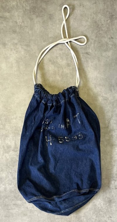 画像4: 40'S アメリカ軍 両面ステンシル デニム ランドリーバッグ バラックバッグ インディゴ (VINTAGE)