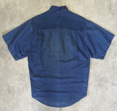 画像3: 90'S GAP 旧タグ リネン/コットン 半袖 BDシャツ インディゴ (VINTAGE)