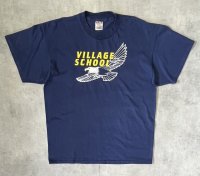 90'S VILLAGE SCHOOL シングルステッチ 半袖 Tシャツ ネイビー (VINTAGE)