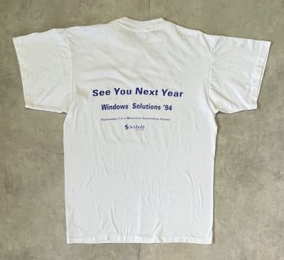 画像4: 90'S WINDOWS SOLUTIONS '94 シングルステッチ 両面プリント 半袖 Tシャツ ホワイト USA製 (VINTAGE)