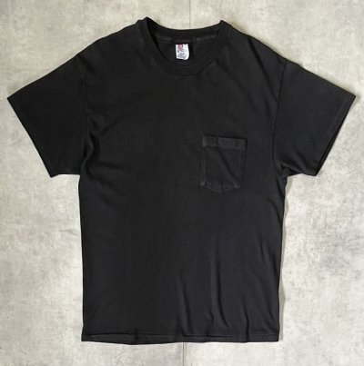 画像1: 90'S HANES シングルステッチ ポケット付き 半袖 Tシャツ ブラック ジャマイカ製 (VINTAGE)
