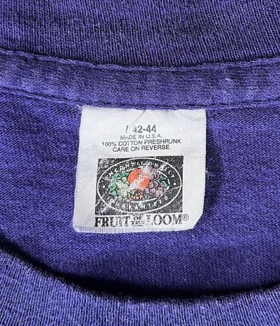 画像2: 90'S FRUIT OF THE LOOM シングルステッチ 耳付きポケット 半袖 Tシャツ ネイビー USA製 (VINTAGE)