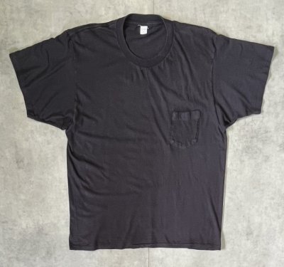 画像1: 90'S JOCKEY シングルステッチ ポケット付き 半袖 Tシャツ ブラック USA製 (VINTAGE)