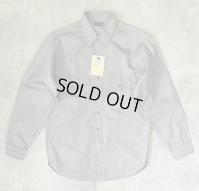 画像1: 50'S BIG SMITH コットン100% マチ付き 長袖 ワークシャツ グレー USA製 (DEADSTOCK)