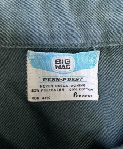 画像2: 60'S BIG MAC "PENN-PREST" 長袖 ワークシャツ ダークグリーン (VINTAGE)