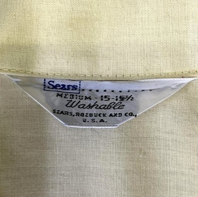 画像2: 60'S SEARS 三角タグ 半袖 オープンカラーシャツ イエロー/マスタード (VINTAGE)