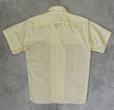画像3: 60'S SEARS 三角タグ 半袖 オープンカラーシャツ イエロー/マスタード (VINTAGE)