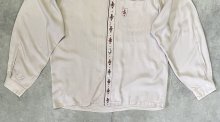 他の写真3: 60'S GAUCHO ORIGINAL 三角タグ レーヨン 長袖 オープンカラーシャツ ベージュ (VINTAGE)